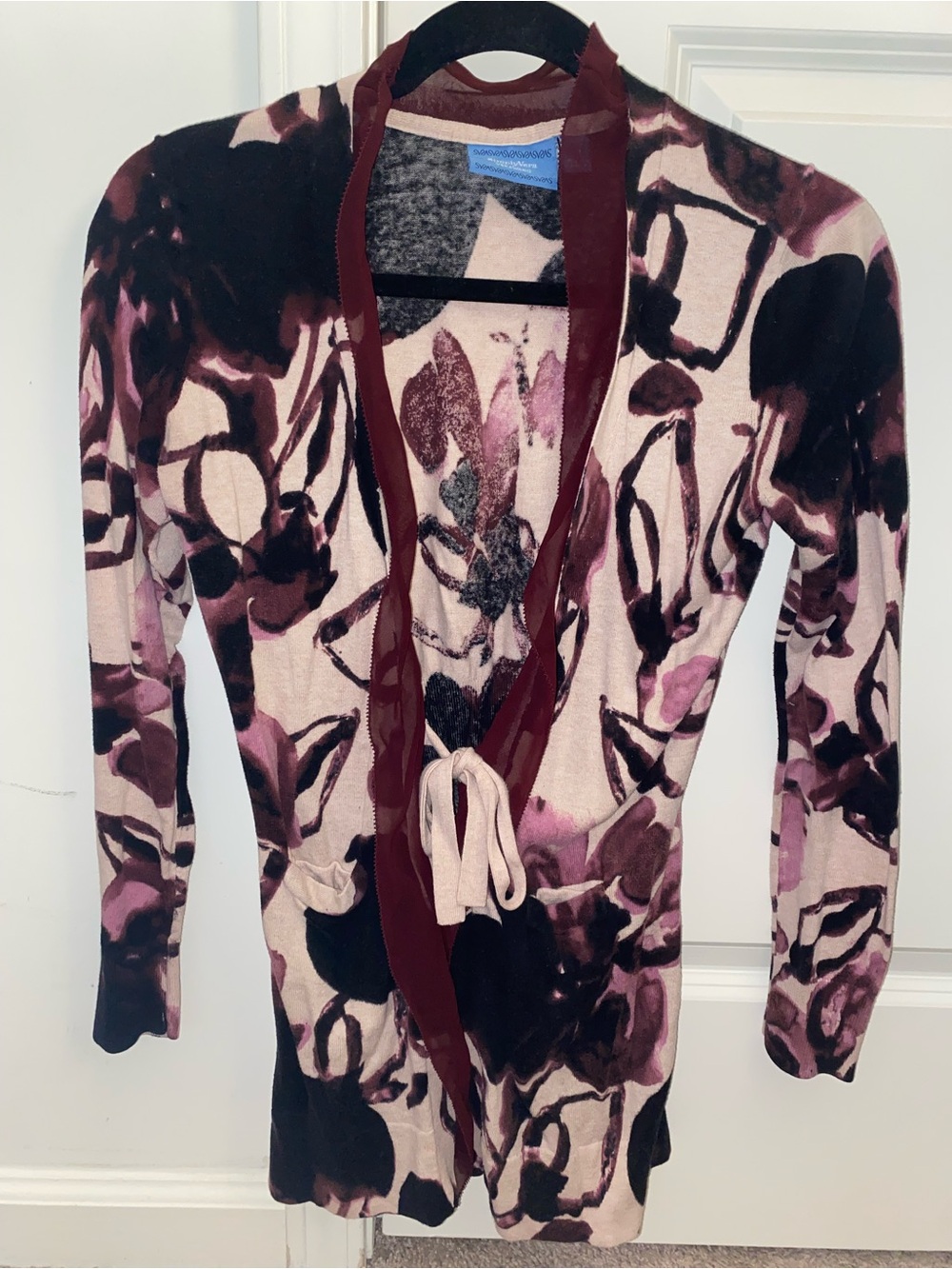 Simply Vera Multicolor Floral Knit Cardigan Medium